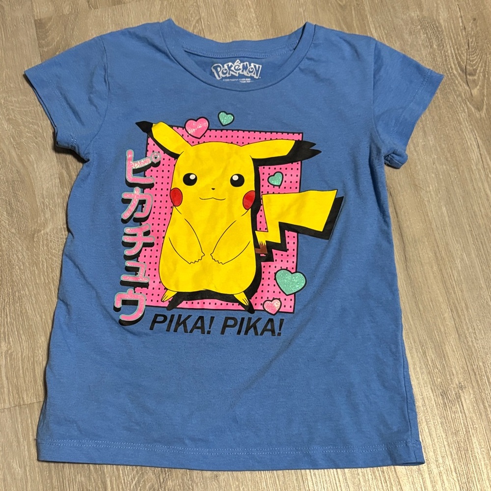 Pokemon Kids Blue Tee with Pikachu Design